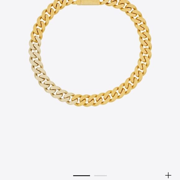 SAINT LAURENT TWO-TONE CHAIN NECKLACE IN METAL - Picture 2 of 8